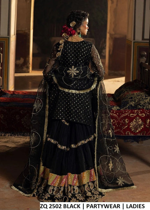 Black embroidered partywear set