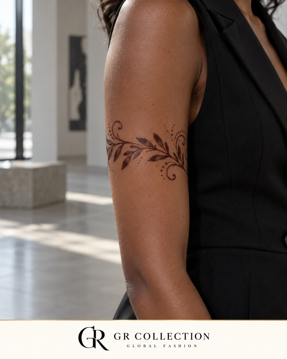 GR Collection design concept: a botanical henna-inspired upper-arm cuff.