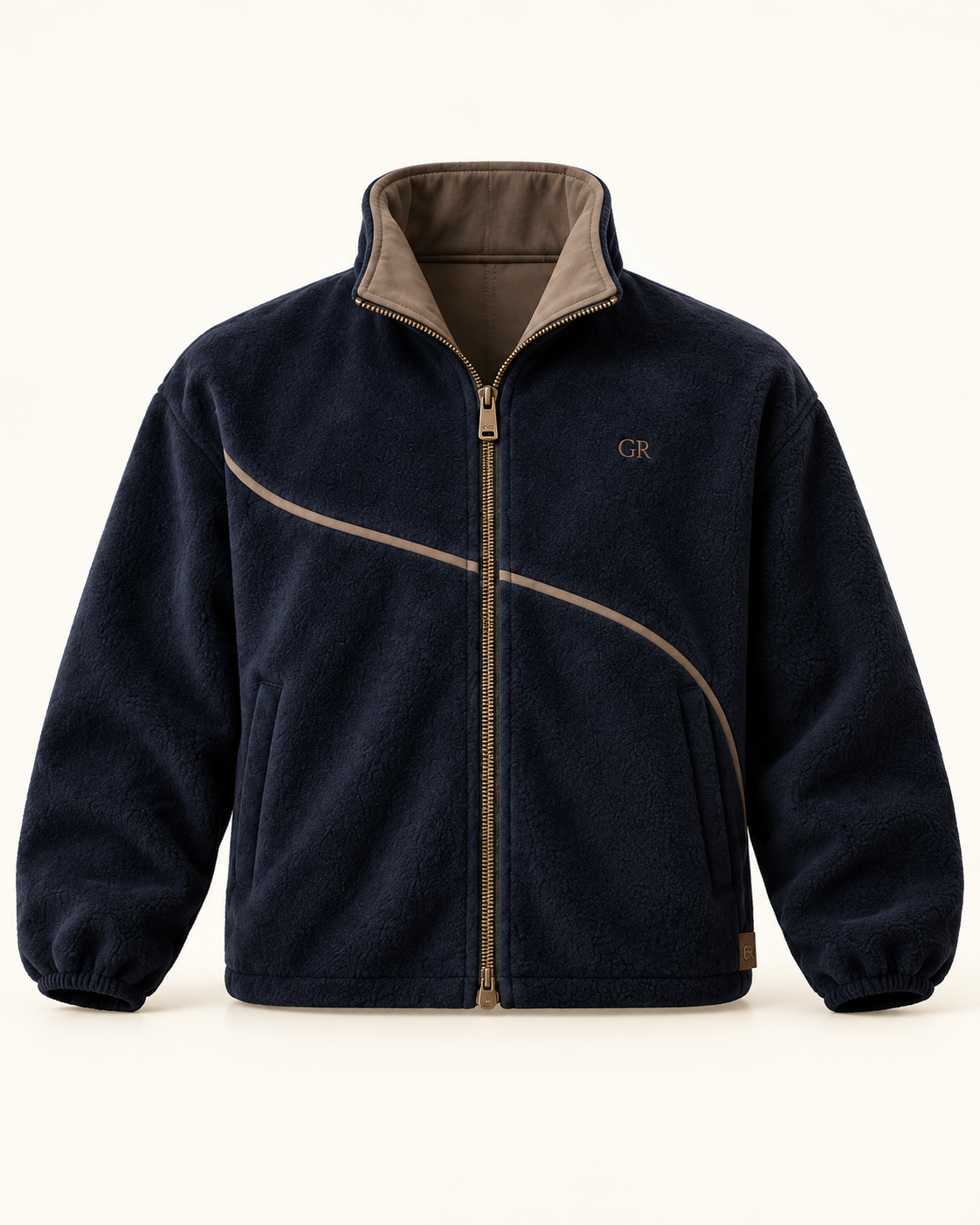 Dual Fleece in Ink / Taupe — individual front design preview